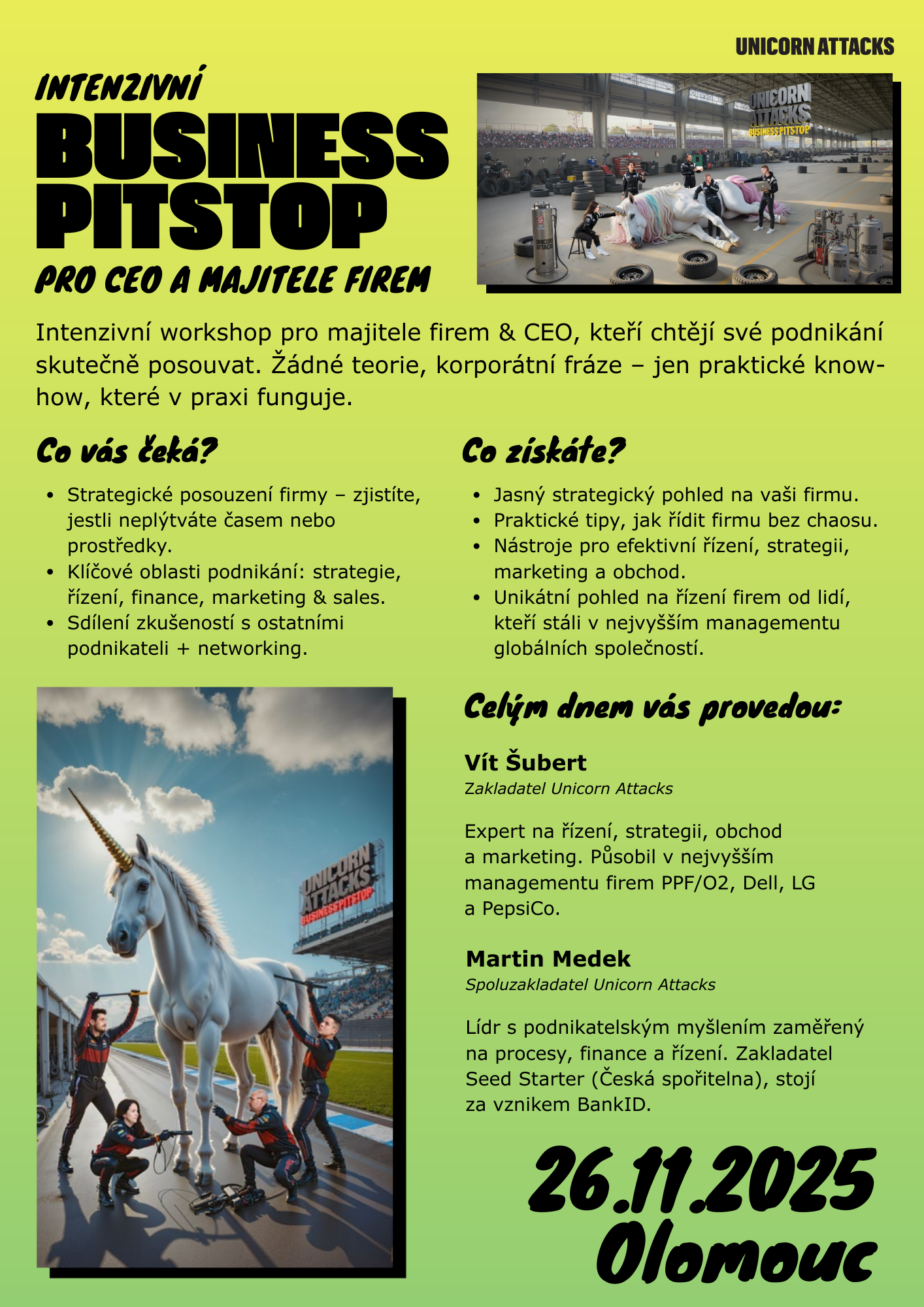 Business Pitstop: Workshop pro majitele firem a CEO